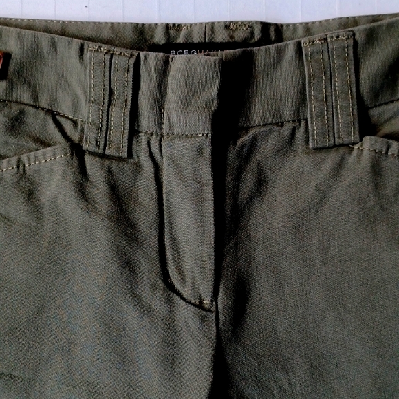 BCBG "Ambrosia" Olive Coloured Stretch Cotton Pant- Sz. 0 - Picture 6 of 11